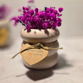 Handgefertigte runde Bubble-Gipsvase für Trockenblumen – Sweetly Crafted by Maja