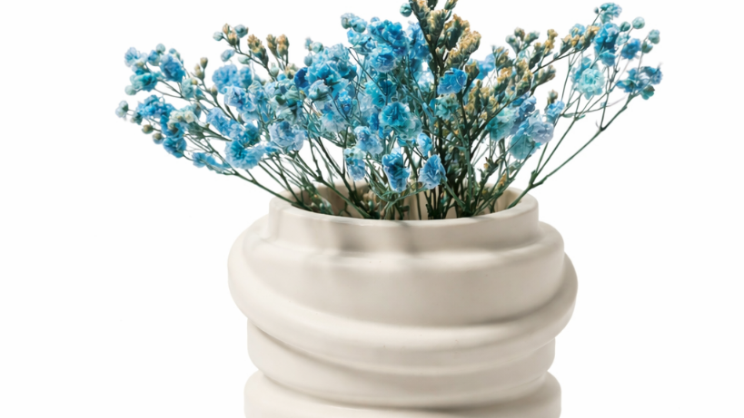 Handgefertigte Bubble-Gipsvase für Trockenblumen – Sweetly Crafted by Maja