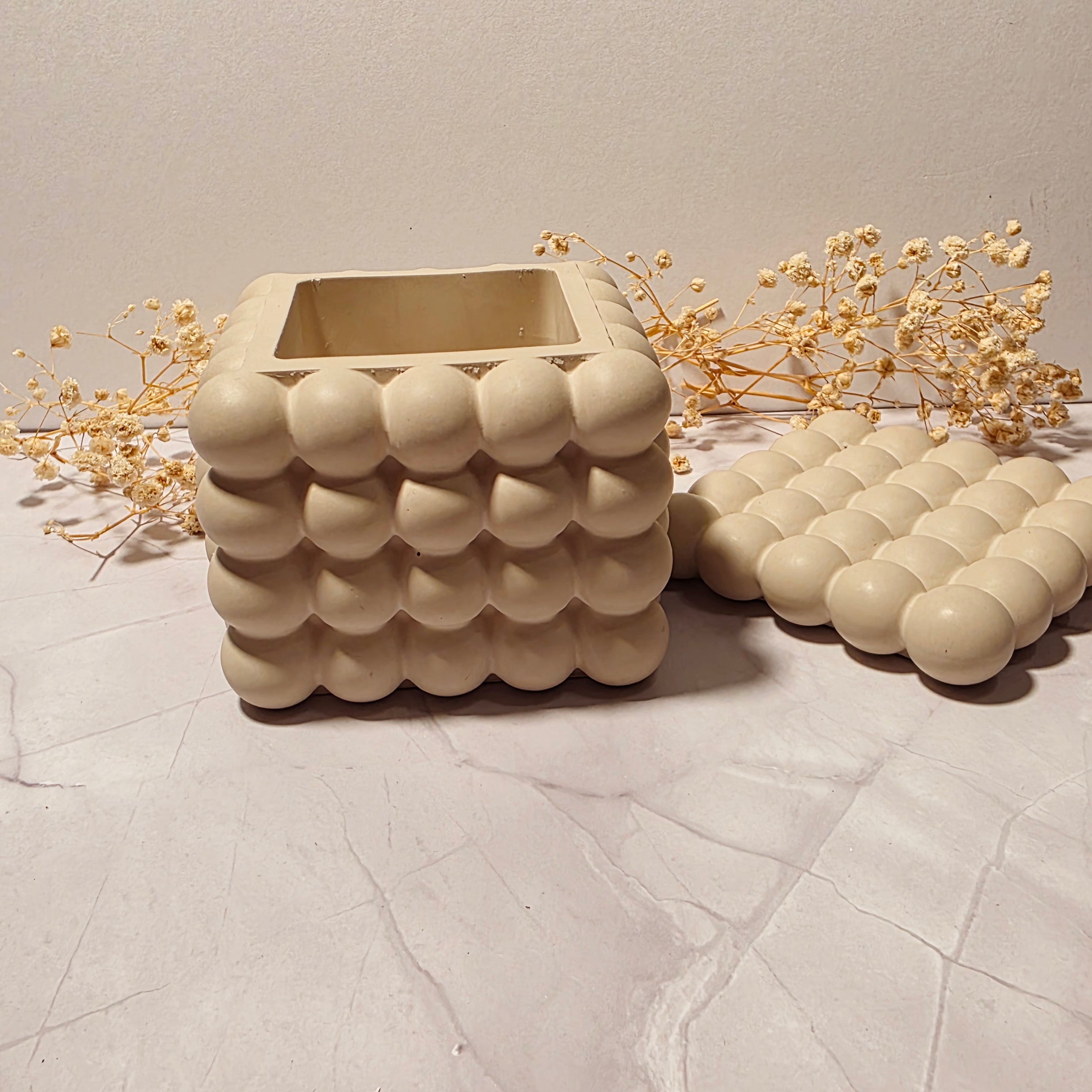 Handgefertigte Bubble-Gipsbox mit Deckel – Sweetly Crafted by Maja