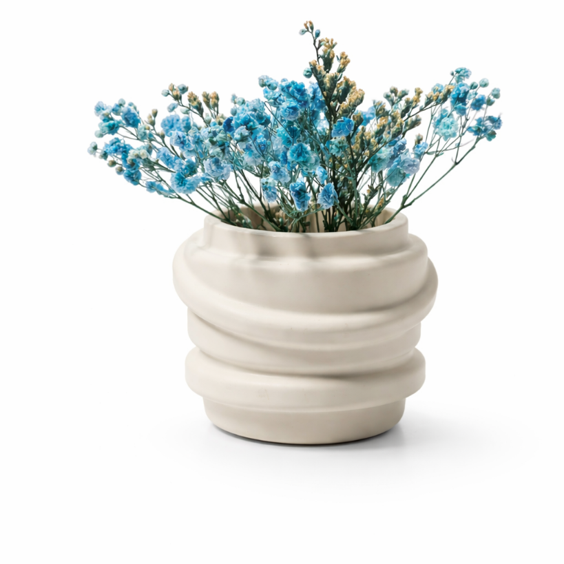 Handgefertigte Bubble-Gipsvase für Trockenblumen – Sweetly Crafted by Maja