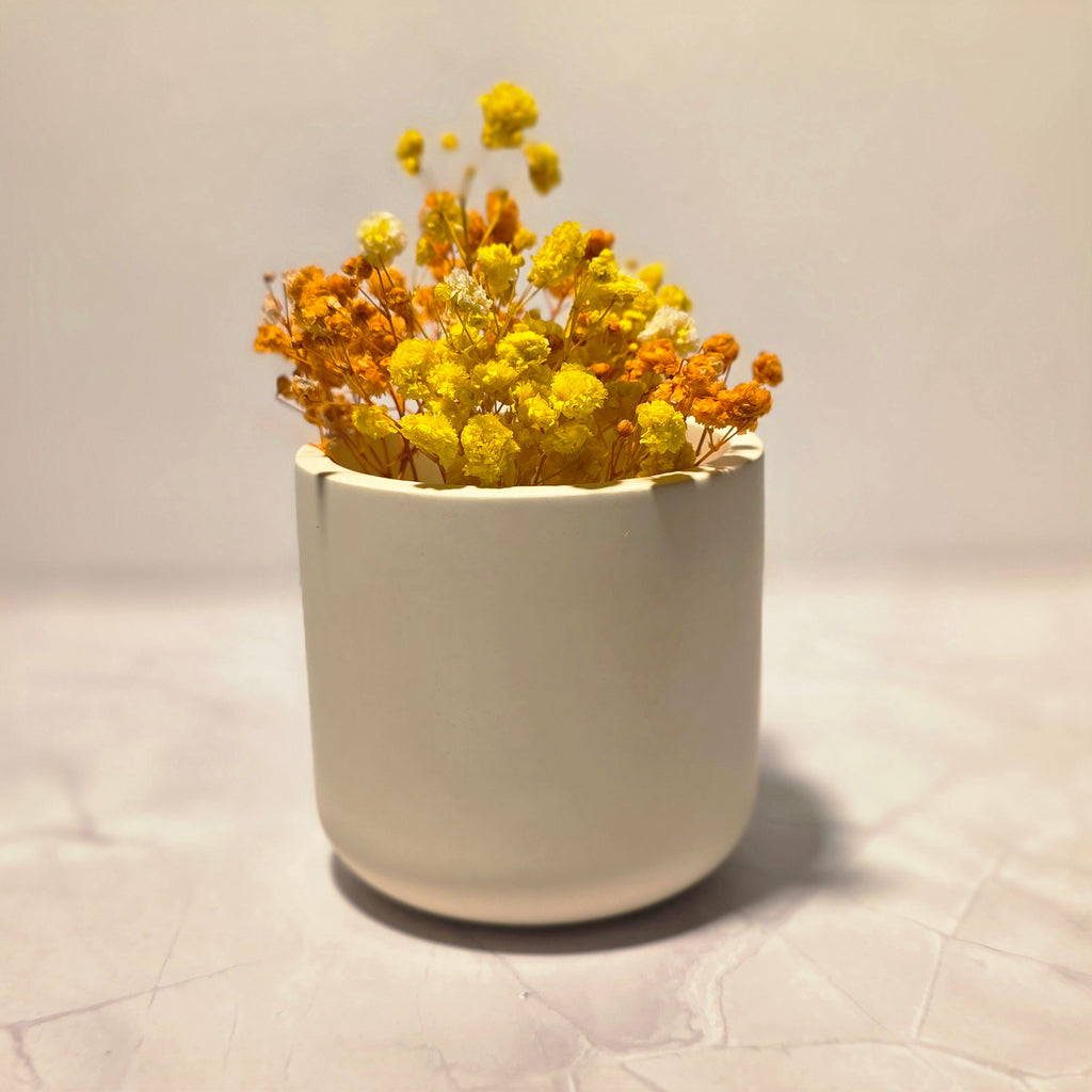 Handgefertigte minimalistische Gipsvase für Trockenblumen – Sweetly Crafted by Maja