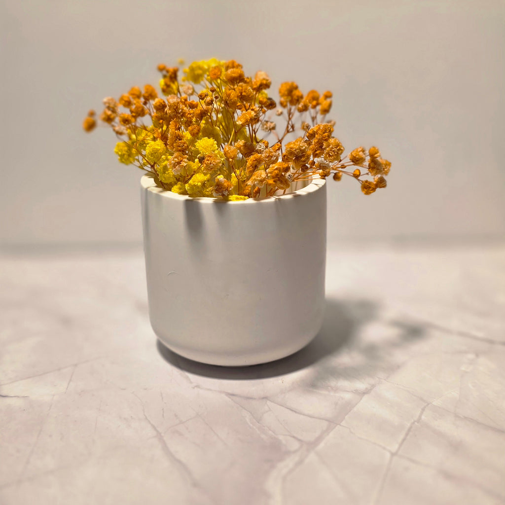 Handgefertigte minimalistische Gipsvase für Trockenblumen – Sweetly Crafted by Maja