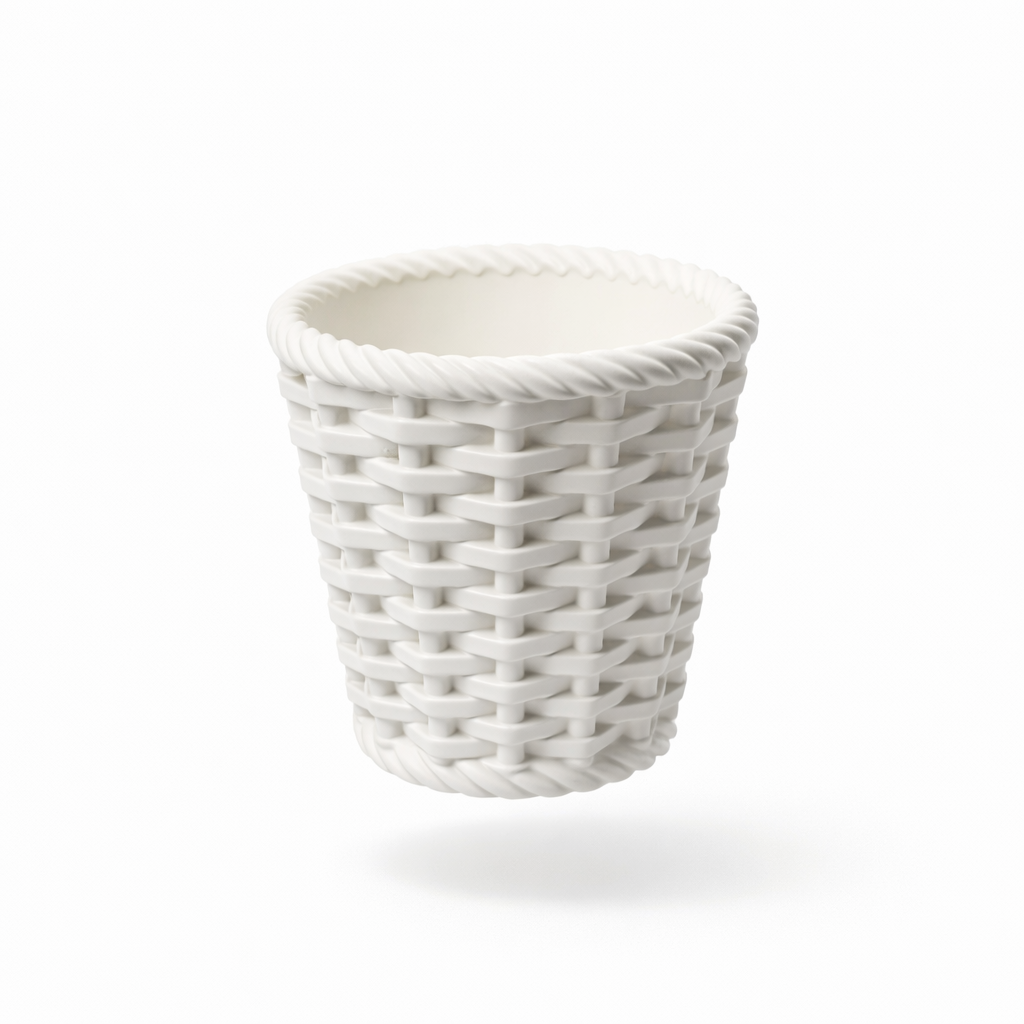 Dekorative Vase „Geflochtenes Weiß"