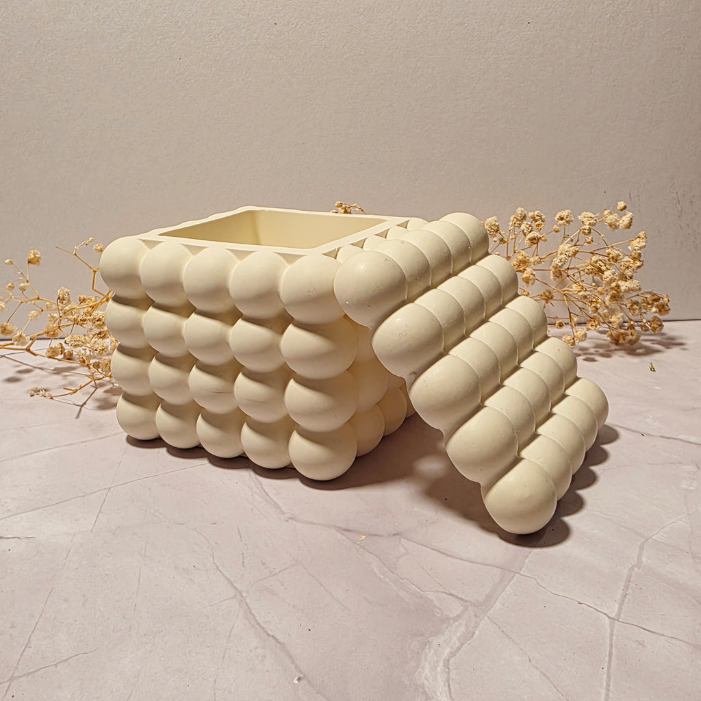 Handgefertigte Bubble-Gipsbox mit Deckel – Sweetly Crafted by Maja