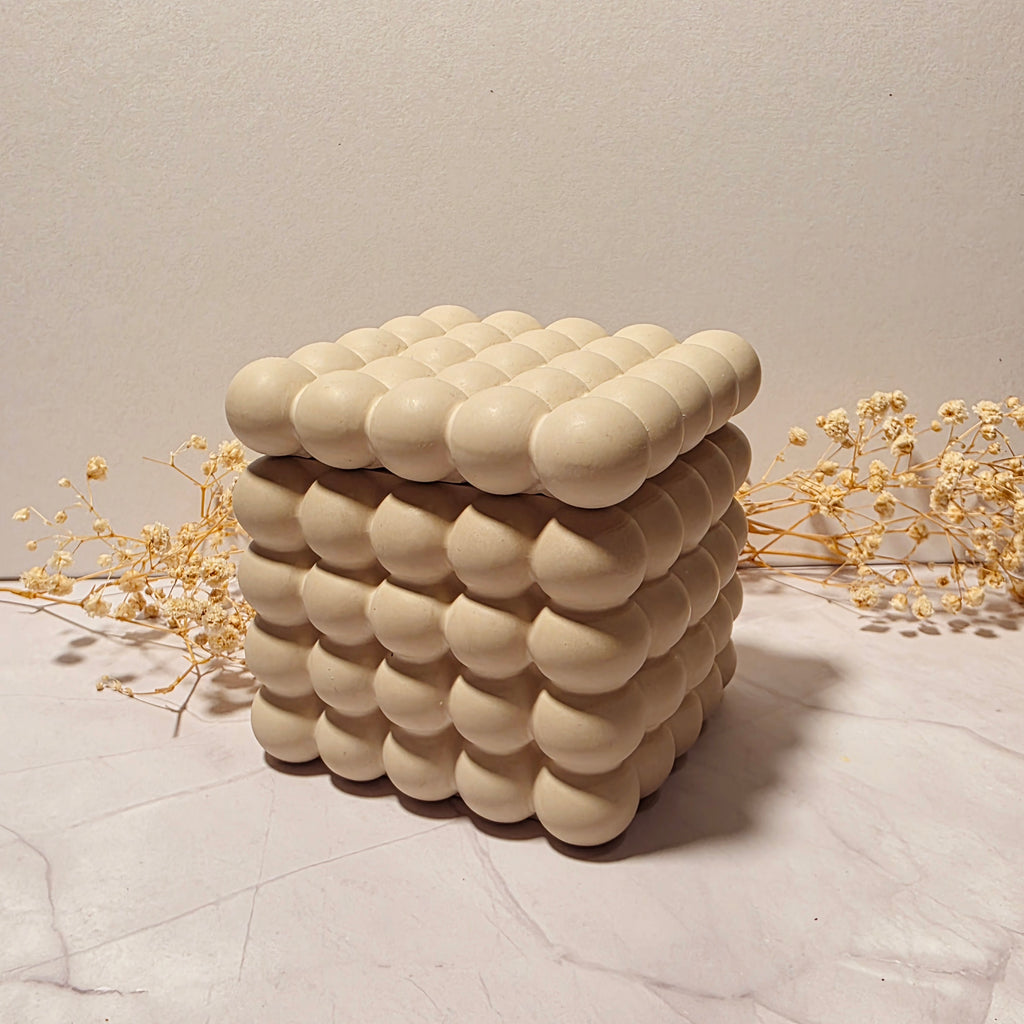 Handgefertigte Bubble-Gipsbox mit Deckel – Sweetly Crafted by Maja