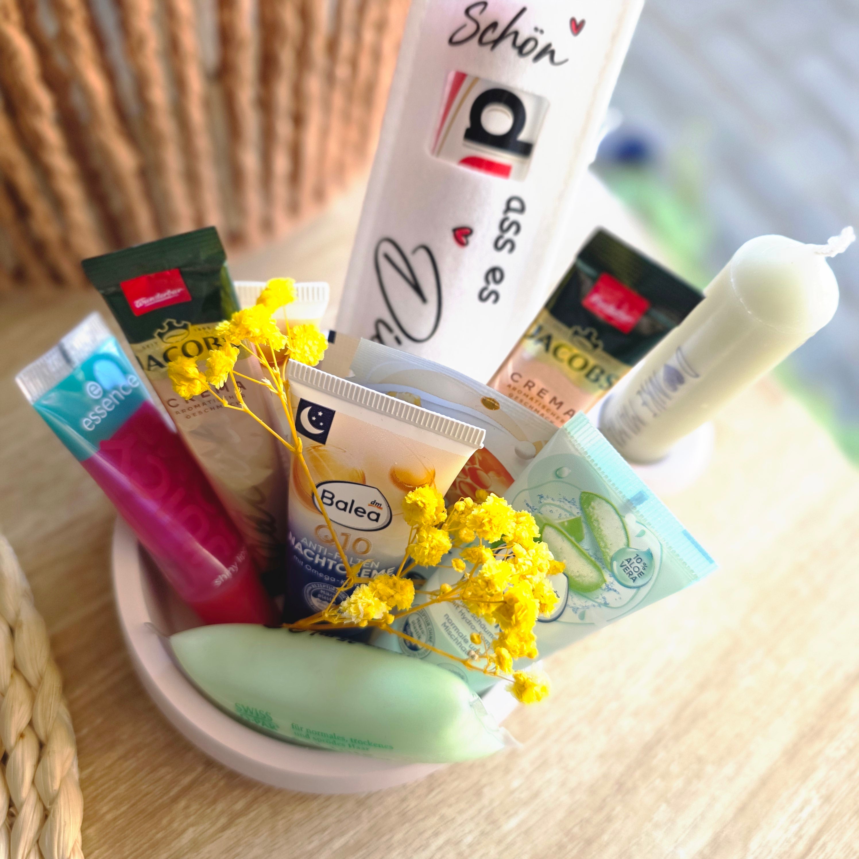 Muttertag Geschenkset – Rosa Schale Danke Mama mit Kosmetik