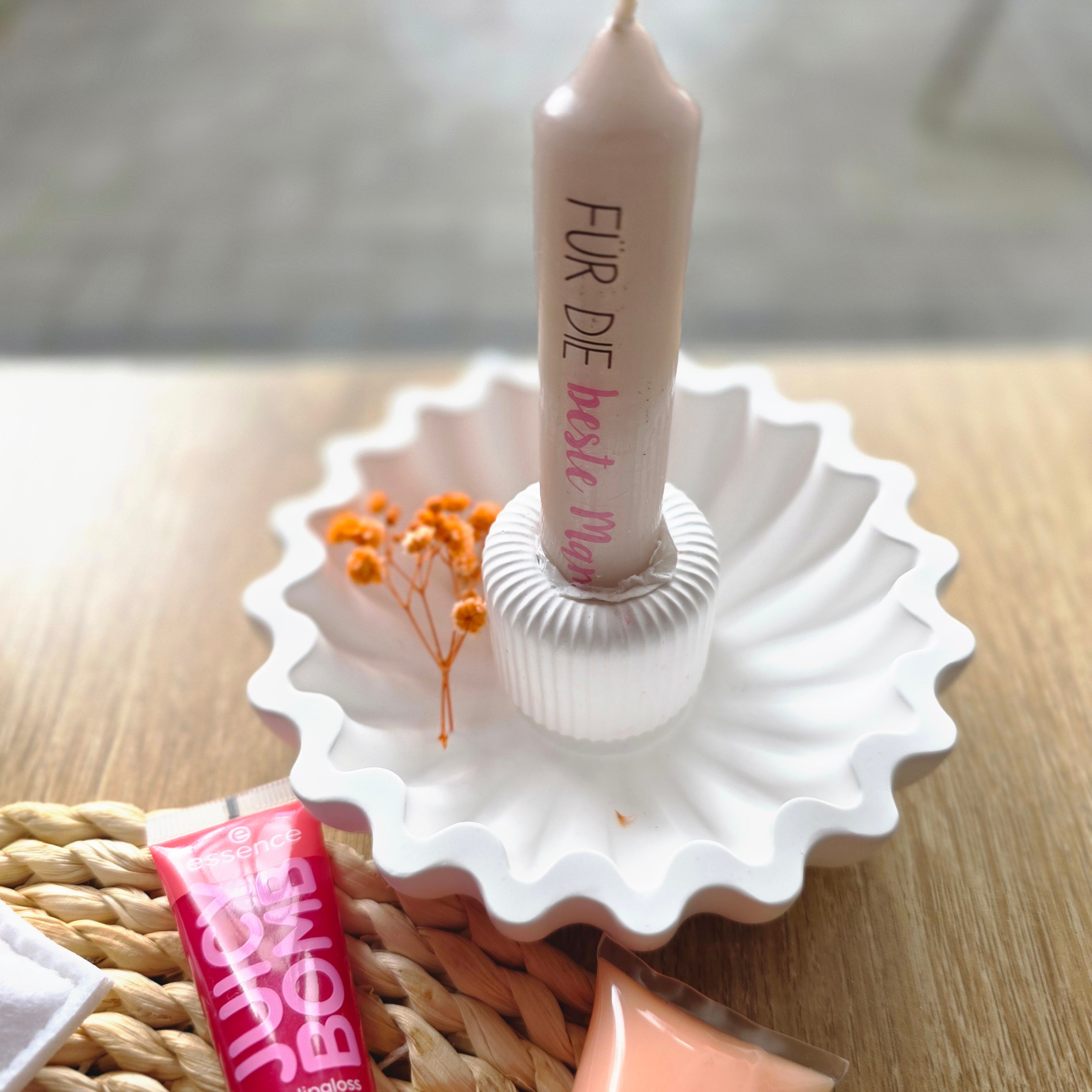 Muttertag Geschenkset – Schale mit Kerze & Kosmetik-Sampler