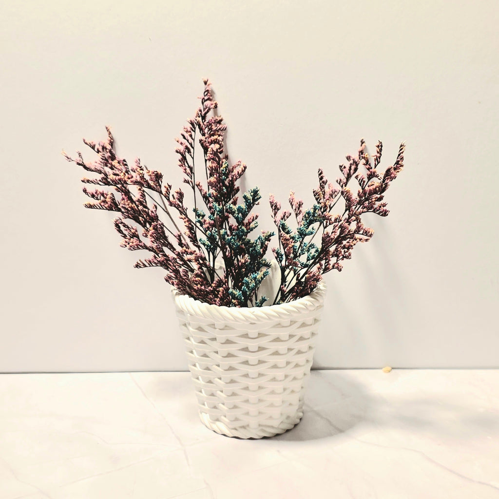 Dekorative Vase „Geflochtenes Weiß"