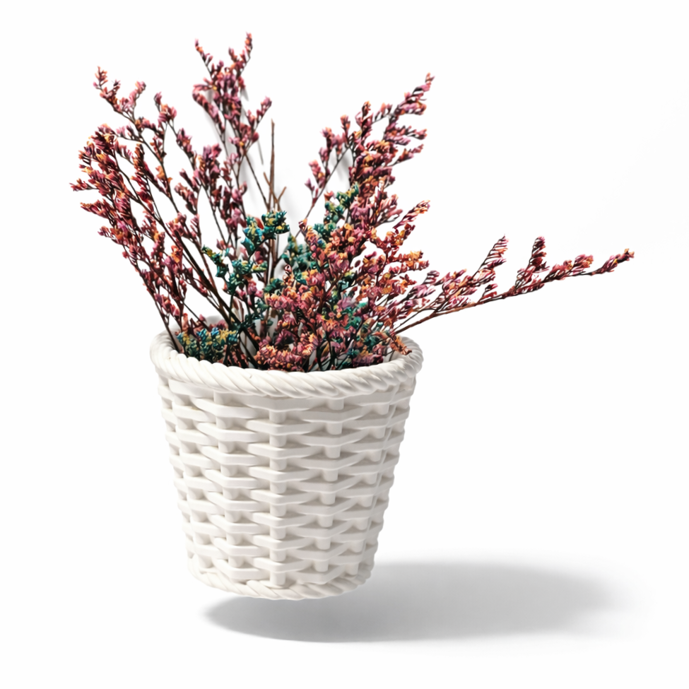 Dekorative Vase „Geflochtenes Weiß"